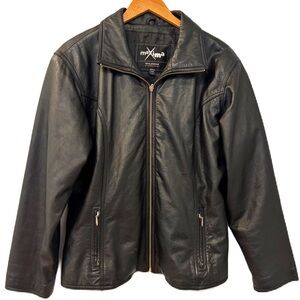 Wilsons Maxima Women's Black Leather Full Zip Jacket Size XL
